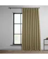 Half Price Drapes Nomad Tan Extra Wide Textured Faux Linen Room Darkening Curtain In Beige,tan
