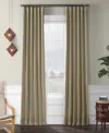 Half Price Drapes Nomad Tan Textured Faux Linen Room Darkening Curtain In Beige,tan