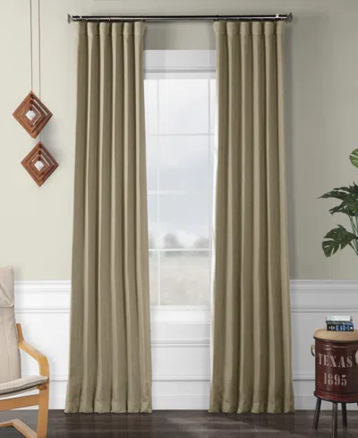Half Price Drapes Nomad Tan Textured Faux Linen Room Darkening Curtain In Multi