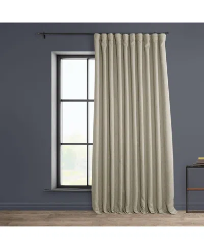 Half Price Drapes Oatmeal Extra Wide Textured Faux Linen Room Darkening Curtain In Beige,tan