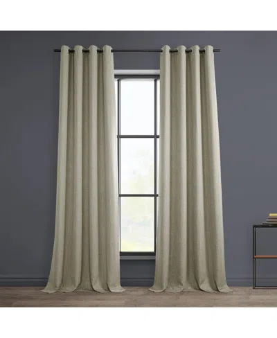 HALF PRICE DRAPES OATMEAL GROMMET TEXTURED FAUX LINEN ROOM DARKENING CURTAIN
