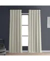 Half Price Drapes Excursion Ivory Faux Linen Hotel Blackout Curtain In White
