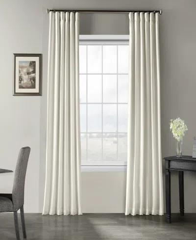Half Price Drapes Off White Vintage Textured Faux Dupioni Silk Curtain