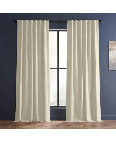 Half Price Drapes Off White Vintage Textured Faux Dupioni Silk Curtain