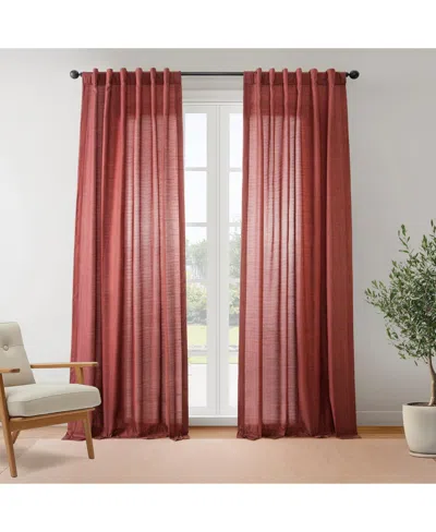 Half Price Drapes Orange Rustic Linen Weave Curtain