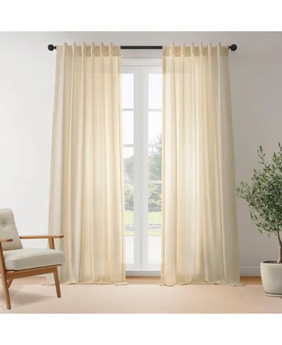 Half Price Drapes Orange Rustic Linen Weave Curtain