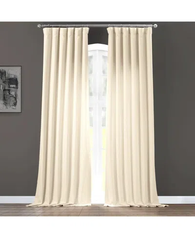 Half Price Drapes Parchment Cream Italian Faux Linen Room Darkening Curtain