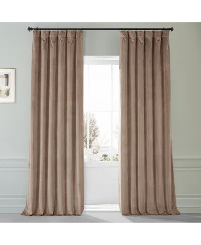 Half Price Drapes Pashmina Taupe Signature Plush Velvet Hotel Blackout Curtain In Beige,tan
