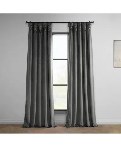 Half Price Drapes Pepper Grey Heritage Plush Velvet Room Darkening Curtain