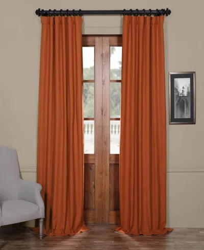 Half Price Drapes Persimmon Textured Bellino Room Darkening Curtain In Orange