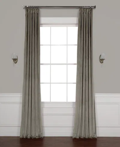 Half Price Drapes Pillow White Heritage Plush Velvet Room Darkening Curtain In Gray
