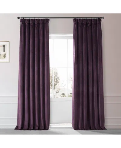 Half Price Drapes Plum Blossom Signature Plush Velvet Hotel Blackout Curtain In Purple