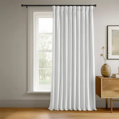 Half Price Drapes Primary White Signature Extra Wide Velvet Blackout Curtain