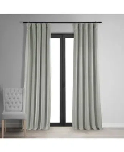 Half Price Drapes Reflection Grey Signature Velvet Blackout Curtain