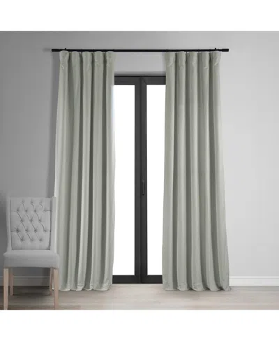 HALF PRICE DRAPES REFLECTION GREY SIGNATURE VELVET BLACKOUT CURTAIN