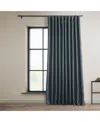 Half Price Drapes Reverie Blue Extra Wide Textured Faux Linen Room Darkening Curtain In Blue