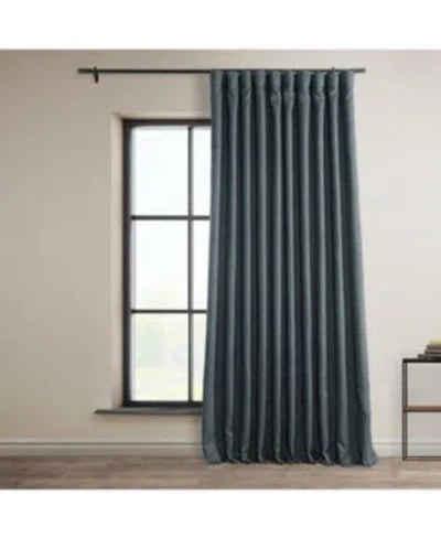HALF PRICE DRAPES REVERIE BLUE EXTRA WIDE TEXTURED FAUX LINEN ROOM DARKENING CURTAIN
