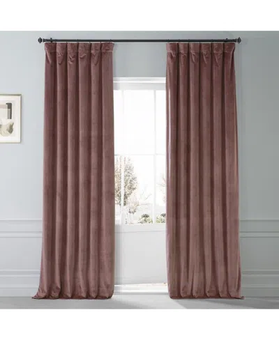 Half Price Drapes Rosehip Signature Plush Velvet Hotel Blackout Curtain In Pink