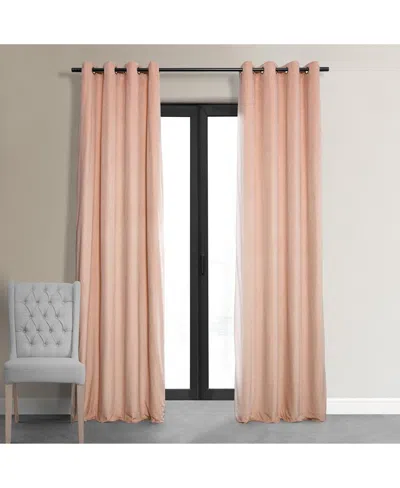 Half Price Drapes Rosey Dawn Grommet Signature Velvet Blackout Curtain In Pink