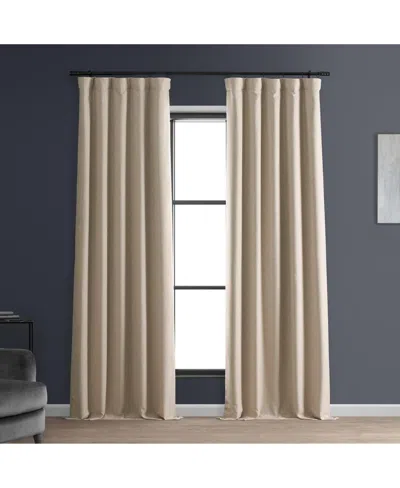 Half Price Drapes Safari Tan Faux Linen Hotel Blackout Curtain In Beige,tan