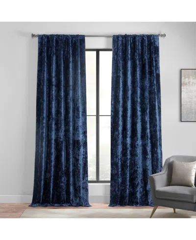 Half Price Drapes Sapphire Blue Lush Crush Velvet Room Darkening Curtain In Purple