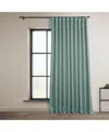 Half Price Drapes Sea Thistle Extra Wide Textured Faux Linen Room Darkening Curtain In Teal