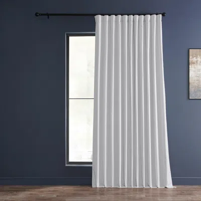 Half Price Drapes Silver Extra Wide Vintage Textured Faux Dupioni Silk Blackout Curtain In White