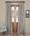 Half Price Drapes Silver Extra Wide Vintage Textured Faux Dupioni Silk Blackout Curtain