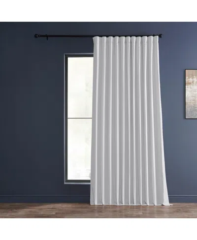 Half Price Drapes Silver Extra Wide Vintage Textured Faux Dupioni Silk Blackout Curtain