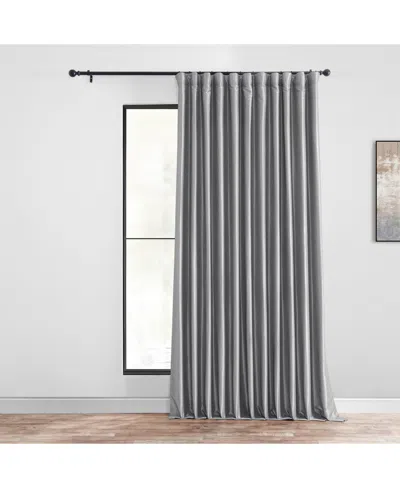 Half Price Drapes Silver Extra Wide Vintage Textured Faux Dupioni Silk Blackout Curtain In Gray