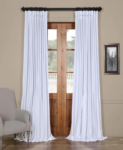 Half Price Drapes Silver Extra Wide Vintage Textured Faux Dupioni Silk Blackout Curtain In White