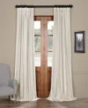 Half Price Drapes Silver Extra Wide Vintage Textured Faux Dupioni Silk Blackout Curtain In White