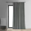 Half Price Drapes Silver Grey Signature Extra Wide Velvet Blackout Curtain In Gray