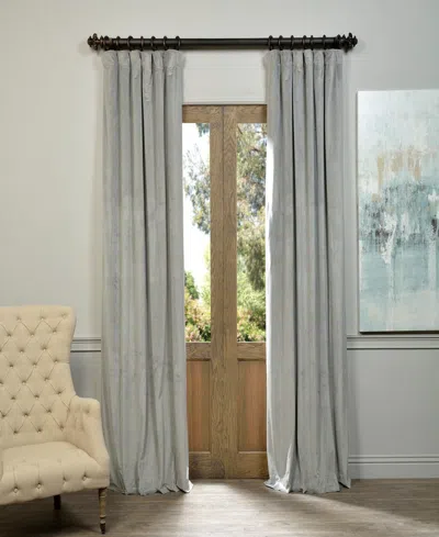 Half Price Drapes Silver Grey Signature Velvet Blackout Curtain