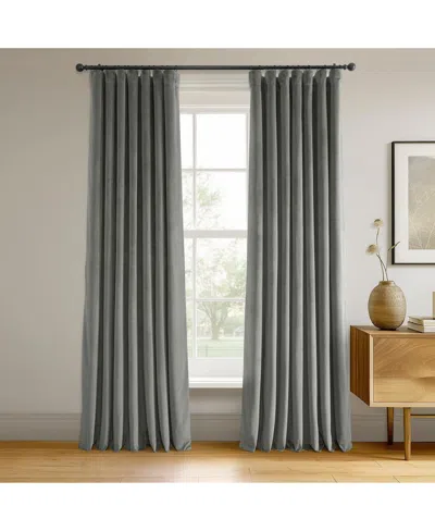 Half Price Drapes Silver Grey Signature Velvet Blackout Curtain In Gray