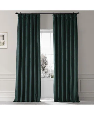 Half Price Drapes Spirit Green Signature Plush Velvet Hotel Blackout Curtain