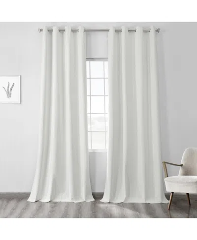 Half Price Drapes Starlight Off White Grommet Thermal Cross Linen Weave Blackout Curtain