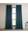 Half Price Drapes Story Blue Grommet Textured Faux Linen Room Darkening Curtain In Blue