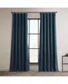 Half Price Drapes Story Blue Textured Faux Linen Room Darkening Curtain In Blue