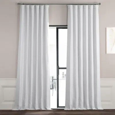 Half Price Drapes Textured Bellino Room Darkening Curtain In White