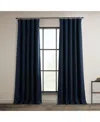 Half Price Drapes Textured Faux Linen Room Darkening Curtain In Blue