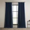 Half Price Drapes Textured Faux Linen Room Darkening Curtain In Blue
