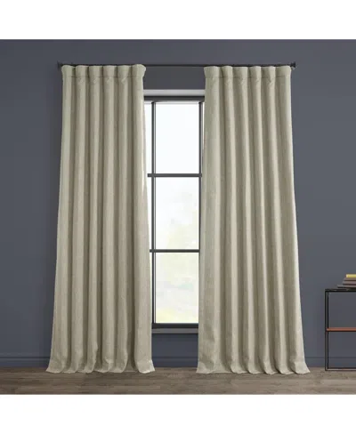 Half Price Drapes Textured Faux Linen Room Darkening Curtain In Brown
