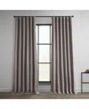 Half Price Drapes Textured Faux Linen Room Darkening Curtain In Brown