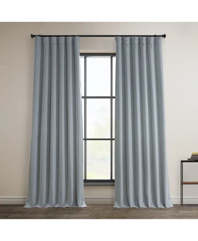 Half Price Drapes Textured Faux Linen Room Darkening Curtain In Gray