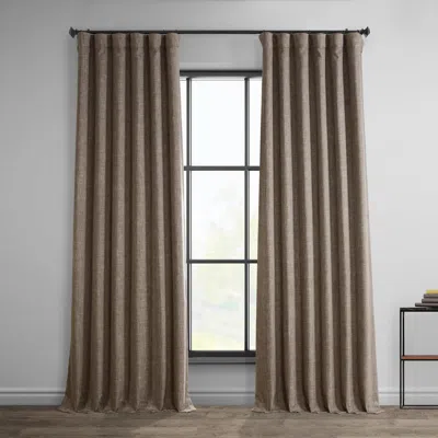 Half Price Drapes Textured Faux Linen Room Darkening Curtain In Multi