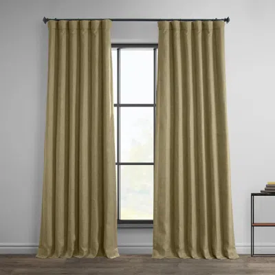 Half Price Drapes Textured Faux Linen Room Darkening Curtain In Multi