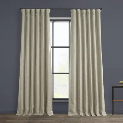 Half Price Drapes Textured Faux Linen Room Darkening Curtain In Multi