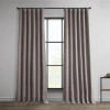 Half Price Drapes Textured Faux Linen Room Darkening Curtain In Purple