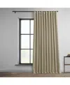 Half Price Drapes Thatched Tan Extra Wide Textured Faux Linen Room Darkening Curtain In Beige,tan